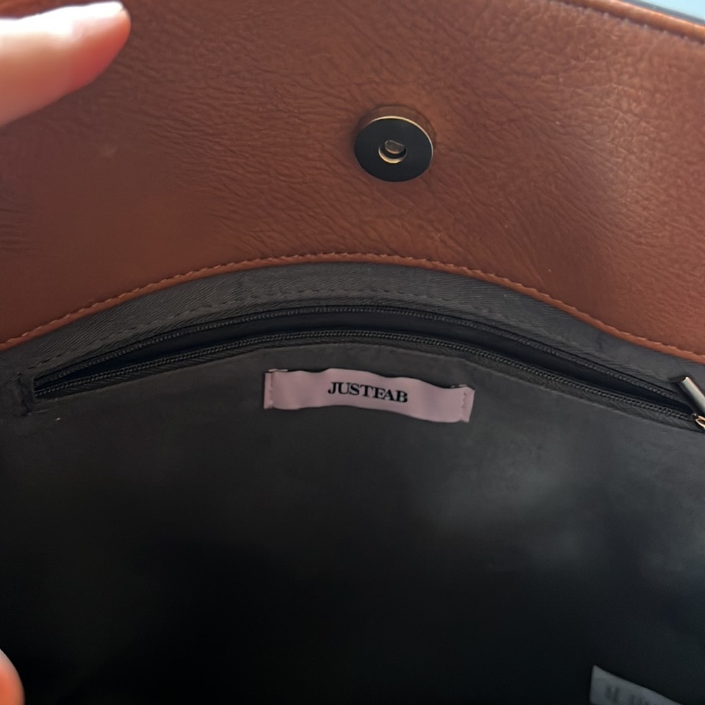 Large Faux Leather JustFab Purse with Gold Hardware - Picture 4 of 5